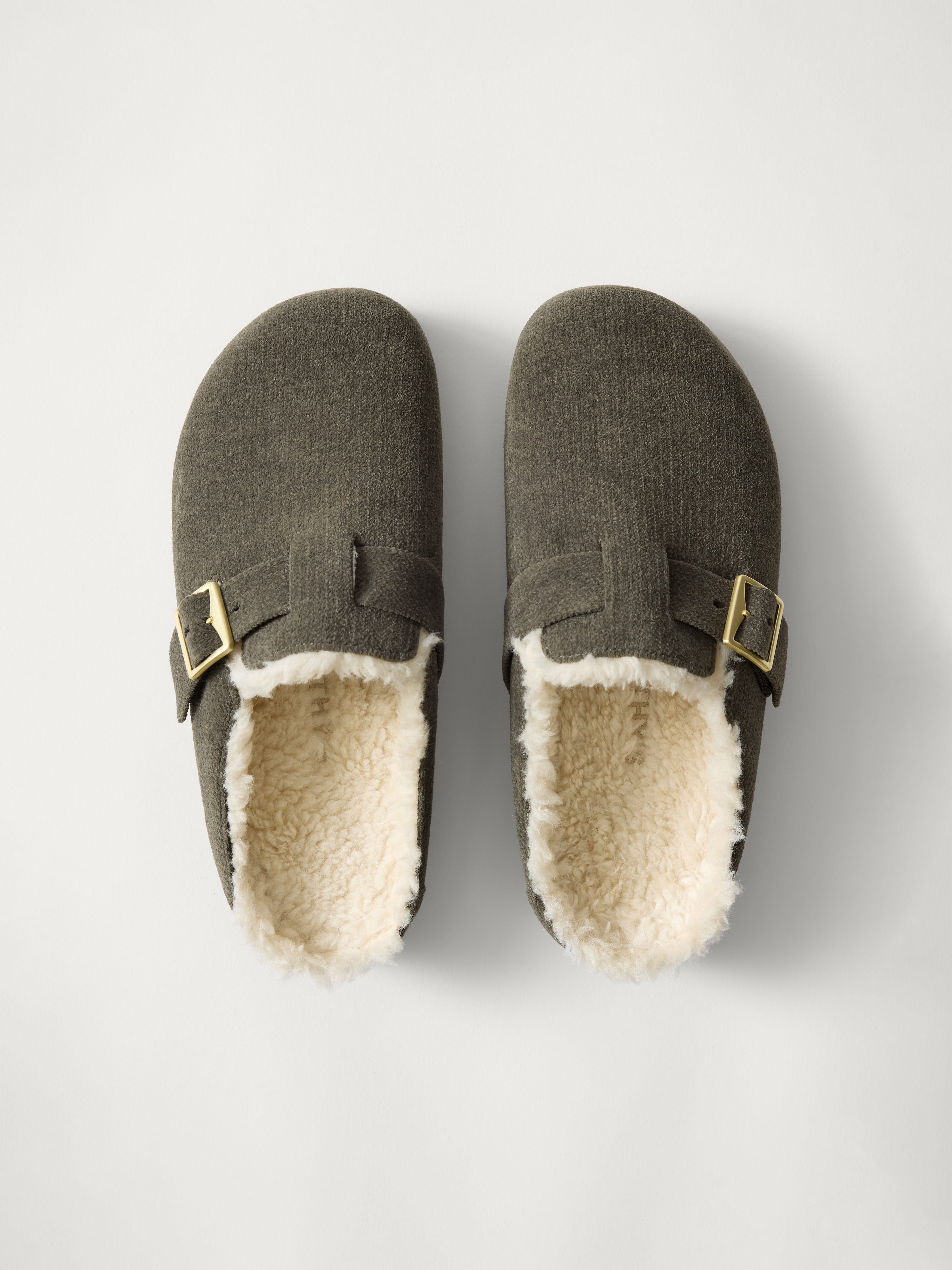 The Teddy Buckle Clog - ReVelvet™ Olive