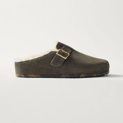 The Teddy Buckle Clog - ReVelvet™ Olive