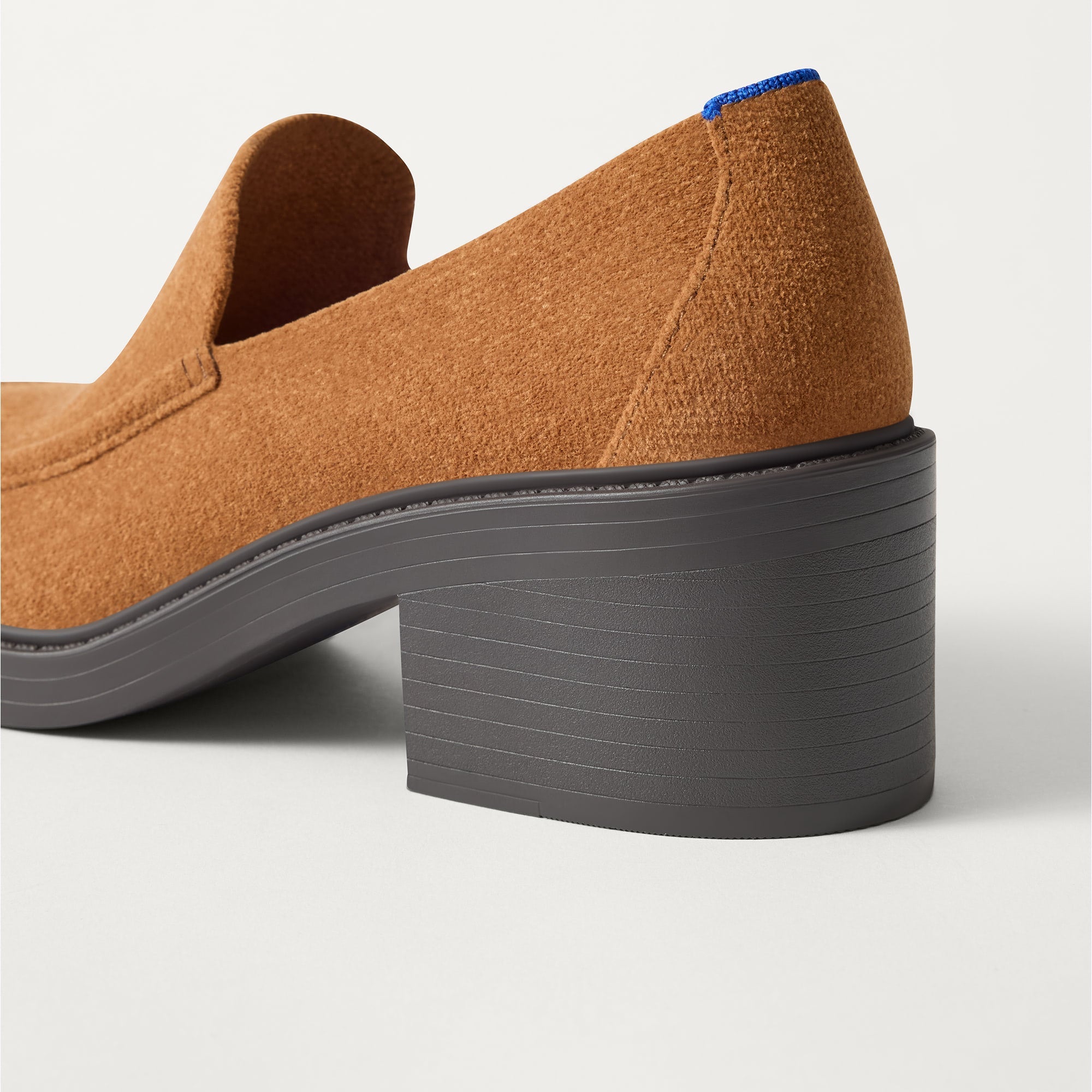 The Block Heel Loafer - ReVelvet™ Caramel