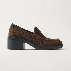 The Block Heel Loafer - ReVelvet™ Dark Herringbone